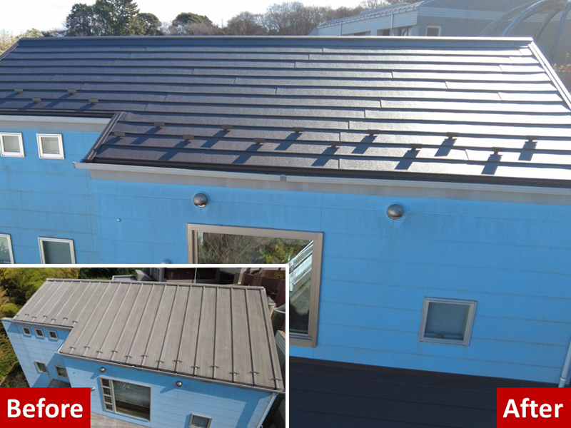 スーパーガルテクトに葺き替え