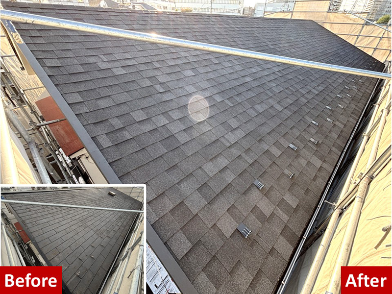 コロニアルをリッジウェイで屋根カバー